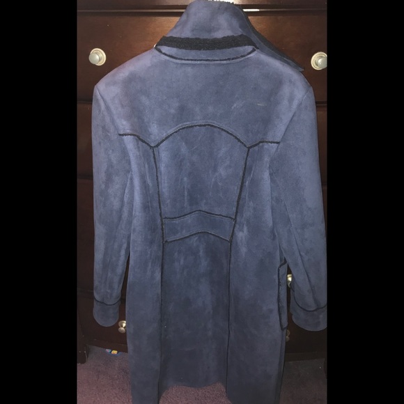 SOLD! NWOT GAP 1999 Faux Suede-Shearling Coat - Picture 2 of 8